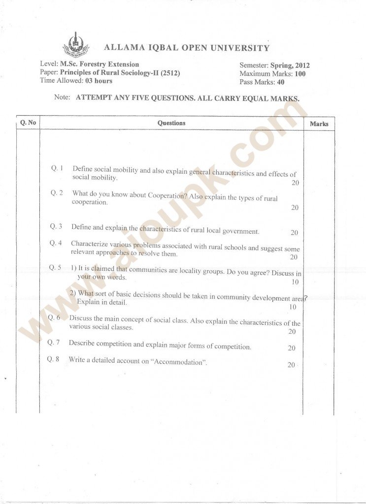 Principles of rural sociology II old paper