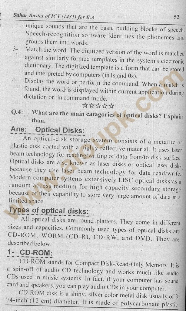 4 aiou 1431 ICT solve assignment aut 2013