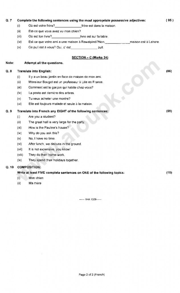 French of HSSC Annual Examinations 2013 Part-1-page-003