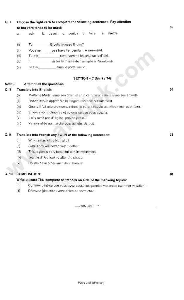 French of HSSC Annual Examinations 2013 Part-11-page-003